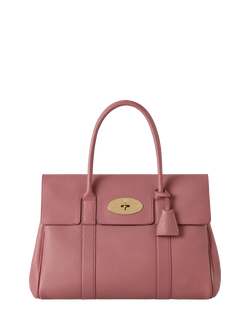 Mulberry Bayswater Heavy Grain Leather Grab Bag, Pink Scrumpy, Pink Scrumpy