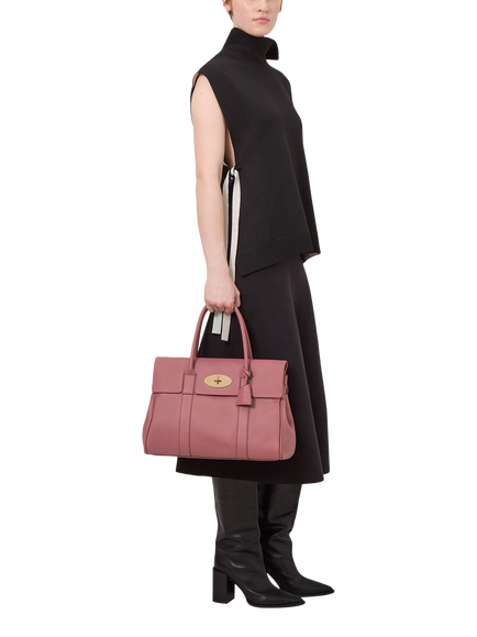 Mulberry Bayswater Heavy Grain Leather Grab Bag, Pink Scrumpy - view 2, Pink Scrumpy