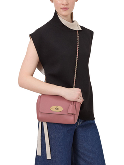Mulberry Lily Heavy Grain Leather Cross Body Bag, Pink Scrumpy - view 2, Pink Scrumpy
