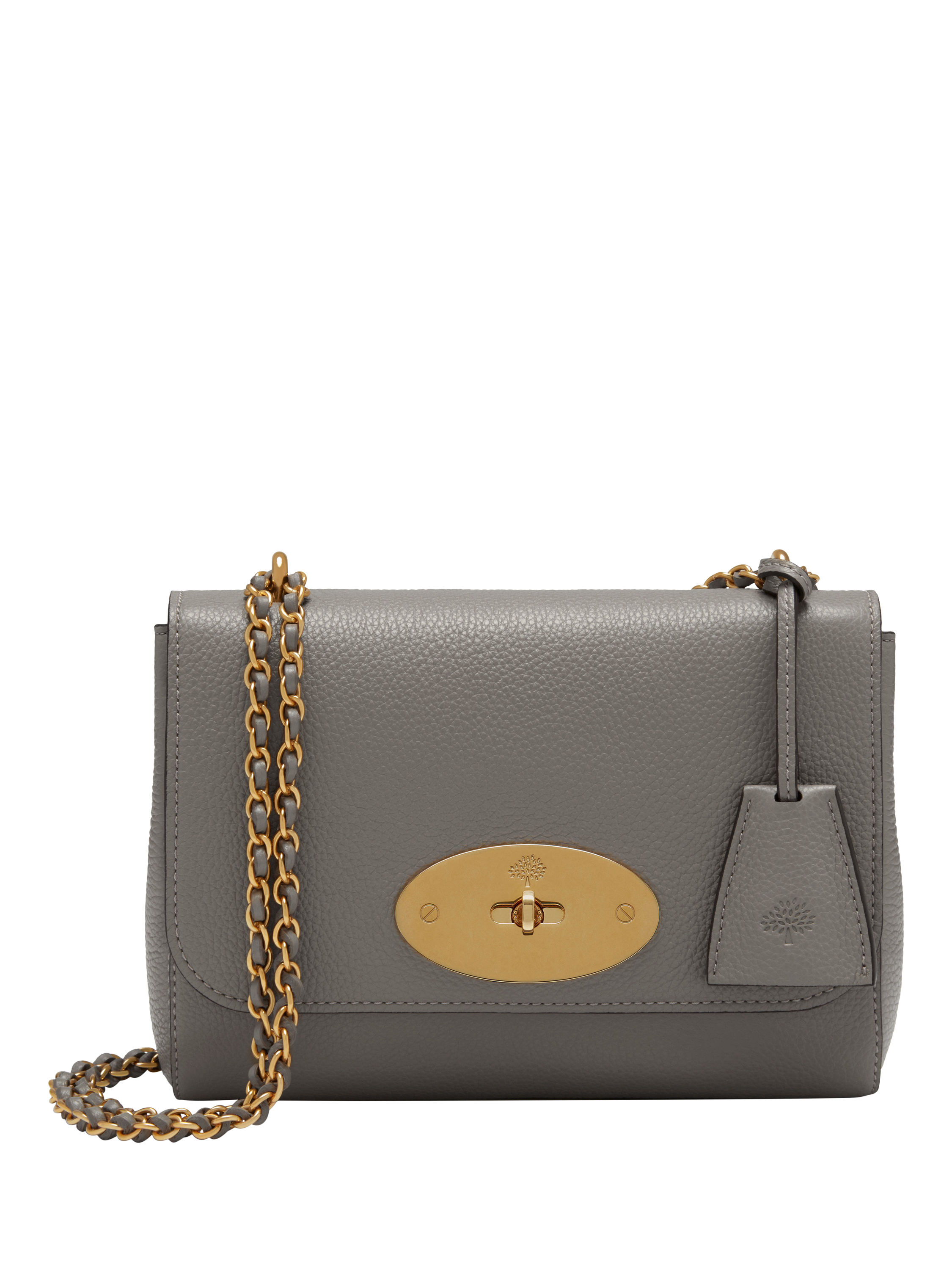 Product image 1 of 5, which shows Mulberry Lily Classic Grain Leather Shoulder Bag, Charcoal