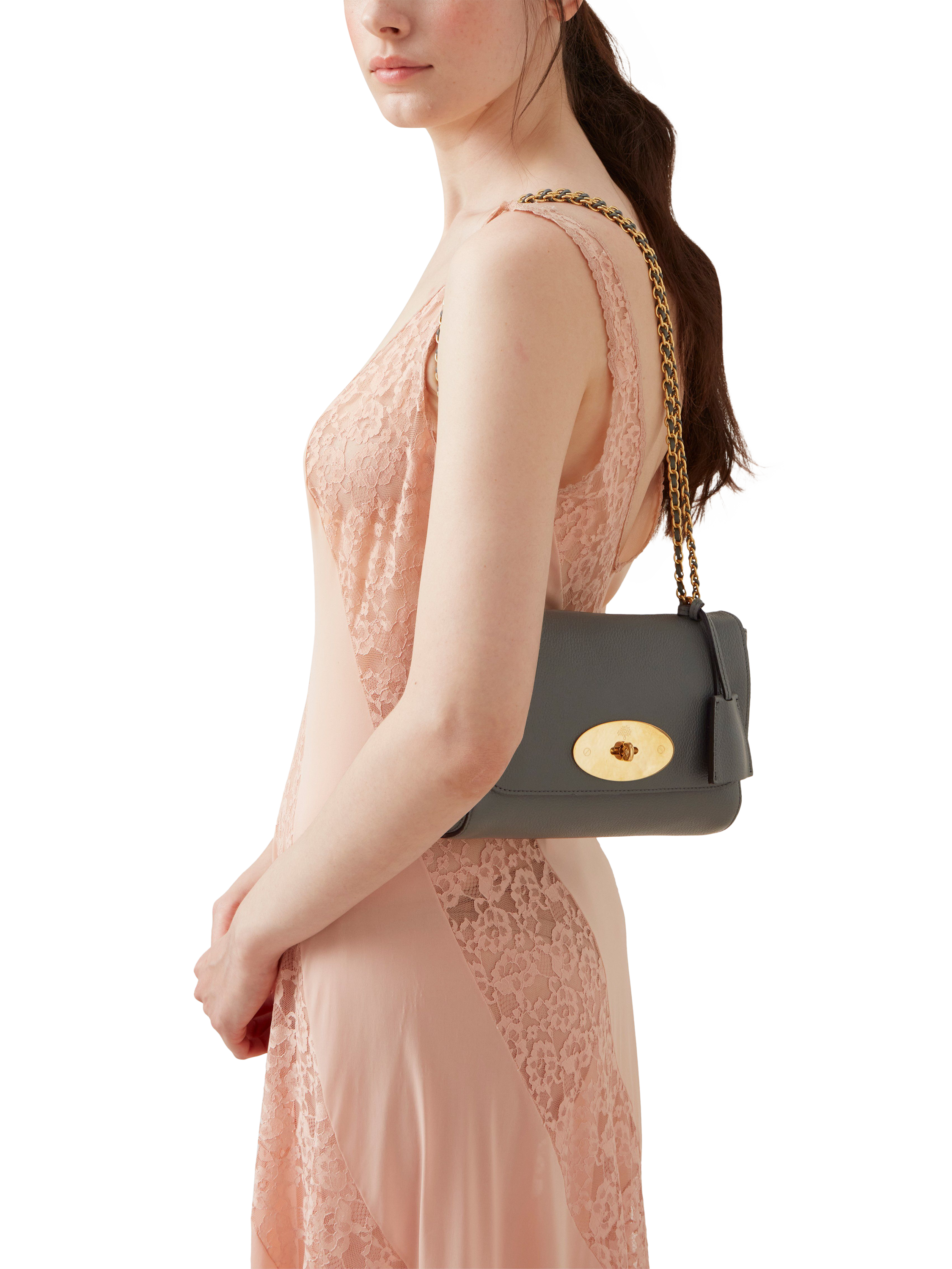 Product image 5 of 5, which shows Mulberry Lily Classic Grain Leather Shoulder Bag, Charcoal