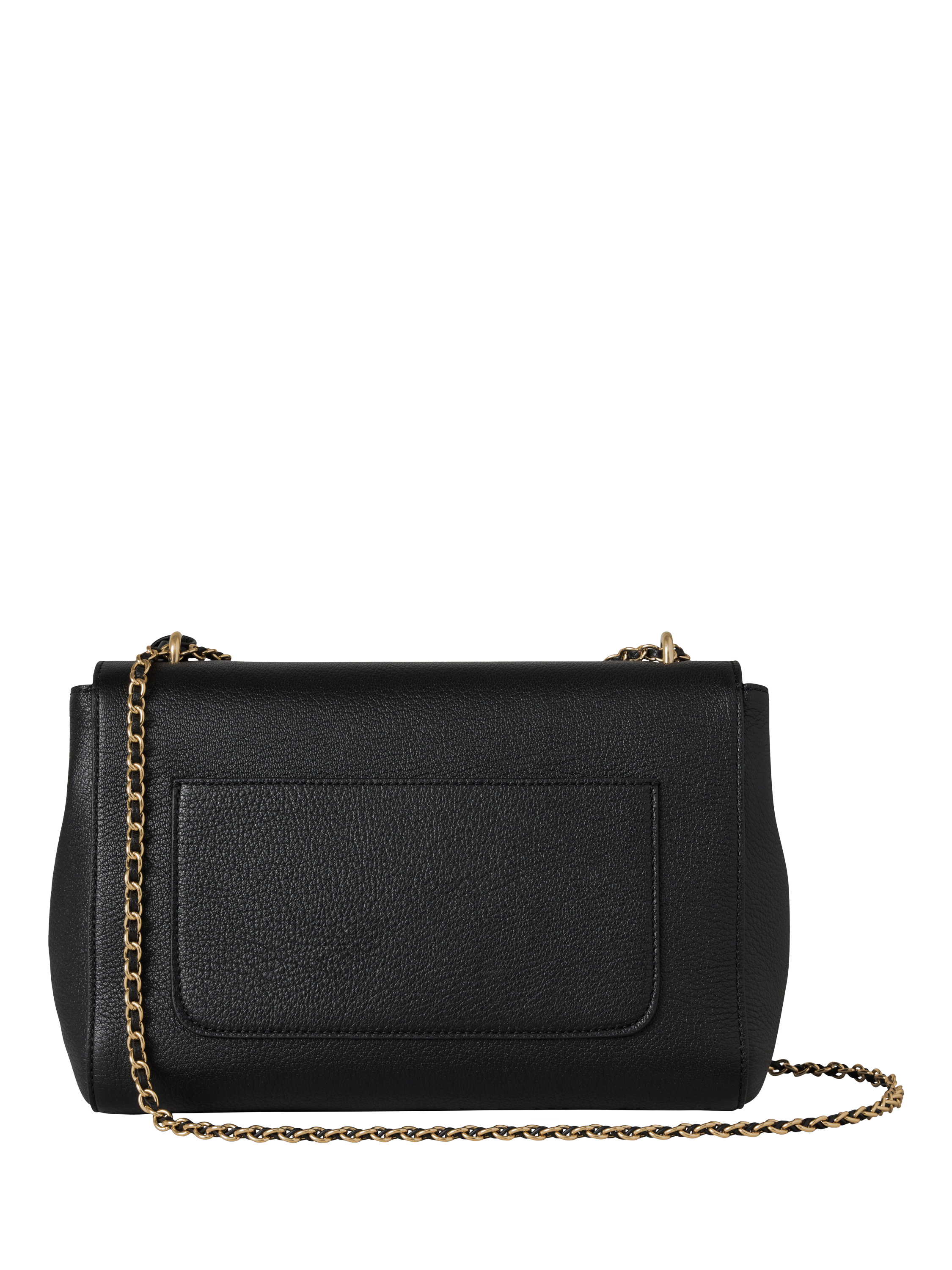 Product image 3 of 6, which shows Mulberry Medium Lily Glossy Goat Leather Shoulder Bag, Black