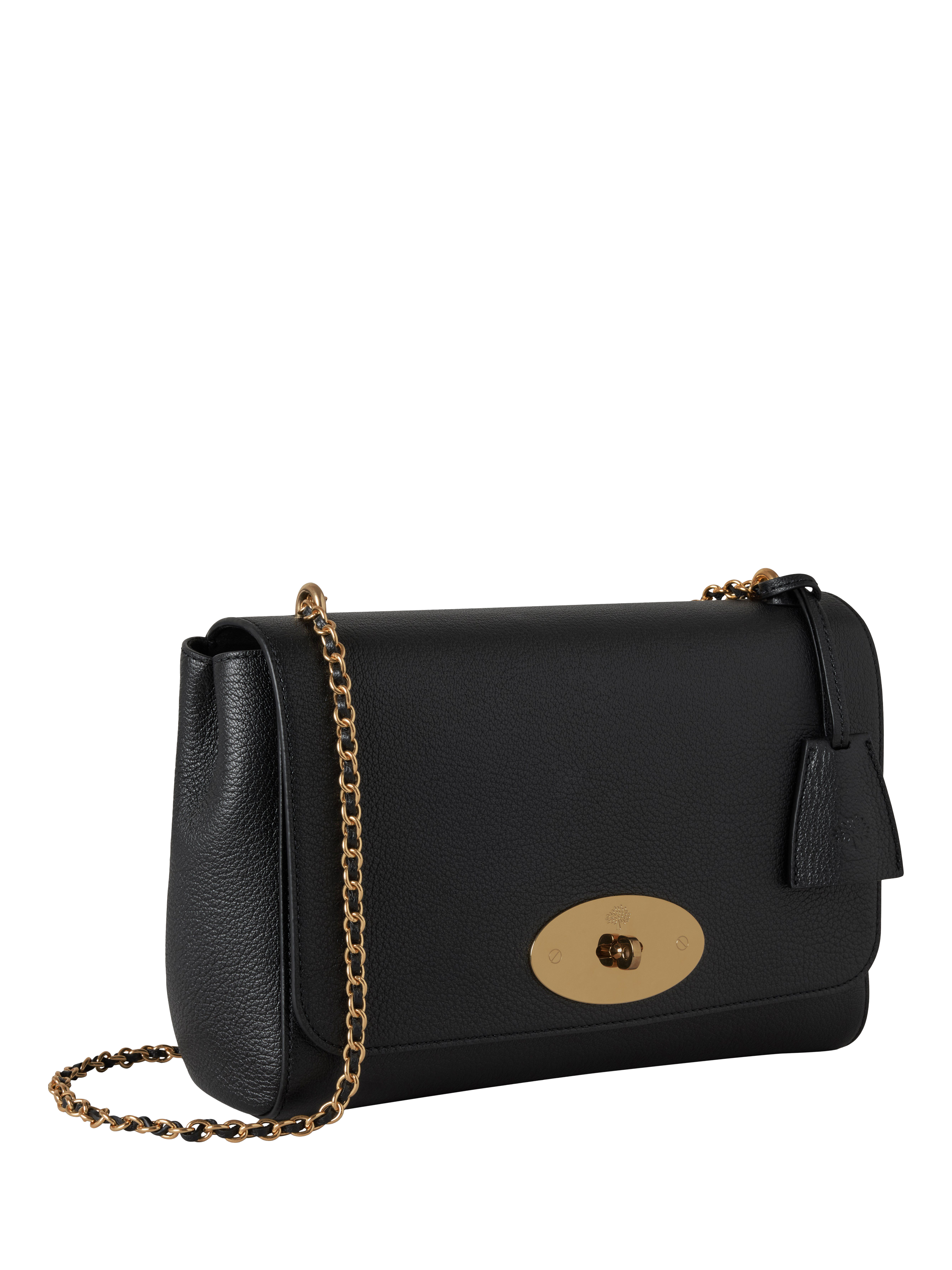 Product image 4 of 6, which shows Mulberry Medium Lily Glossy Goat Leather Shoulder Bag, Black