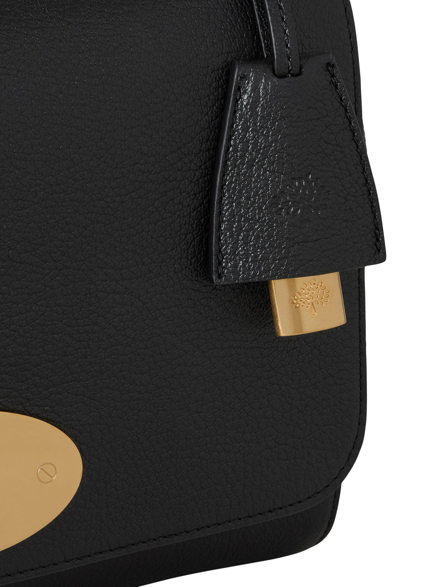 Product image 5 of 6, which shows Mulberry Medium Lily Glossy Goat Leather Shoulder Bag, Black