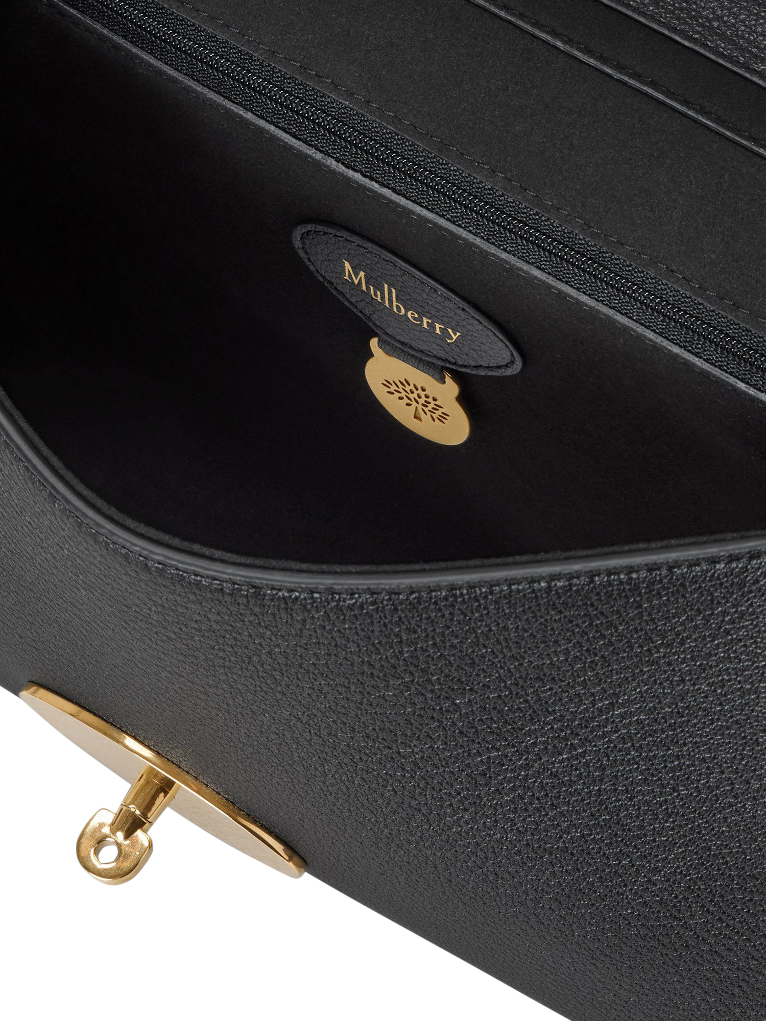 Product image 6 of 6, which shows Mulberry Medium Lily Glossy Goat Leather Shoulder Bag, Black