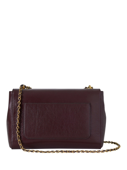 Mulberry Medium Lily Leather Chain Strap Shoulder Bag, Oxblood - view 2, Oxblood
