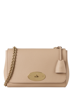 Mulberry Medium Lily Small Classic Grain Leather Shoulder Bag, Crumpet