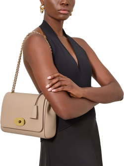 Mulberry Medium Lily Small Classic Grain Leather Shoulder Bag - view 2, Crumpet