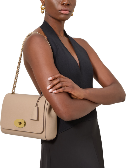 Mulberry Medium Lily Small Classic Grain Leather Shoulder Bag - view 2, Crumpet