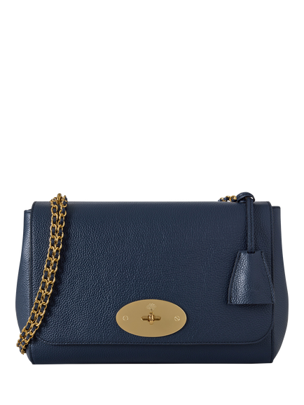 Mulberry Medium Lily Small Classic Grain Leather Shoulder Bag, Night Sky