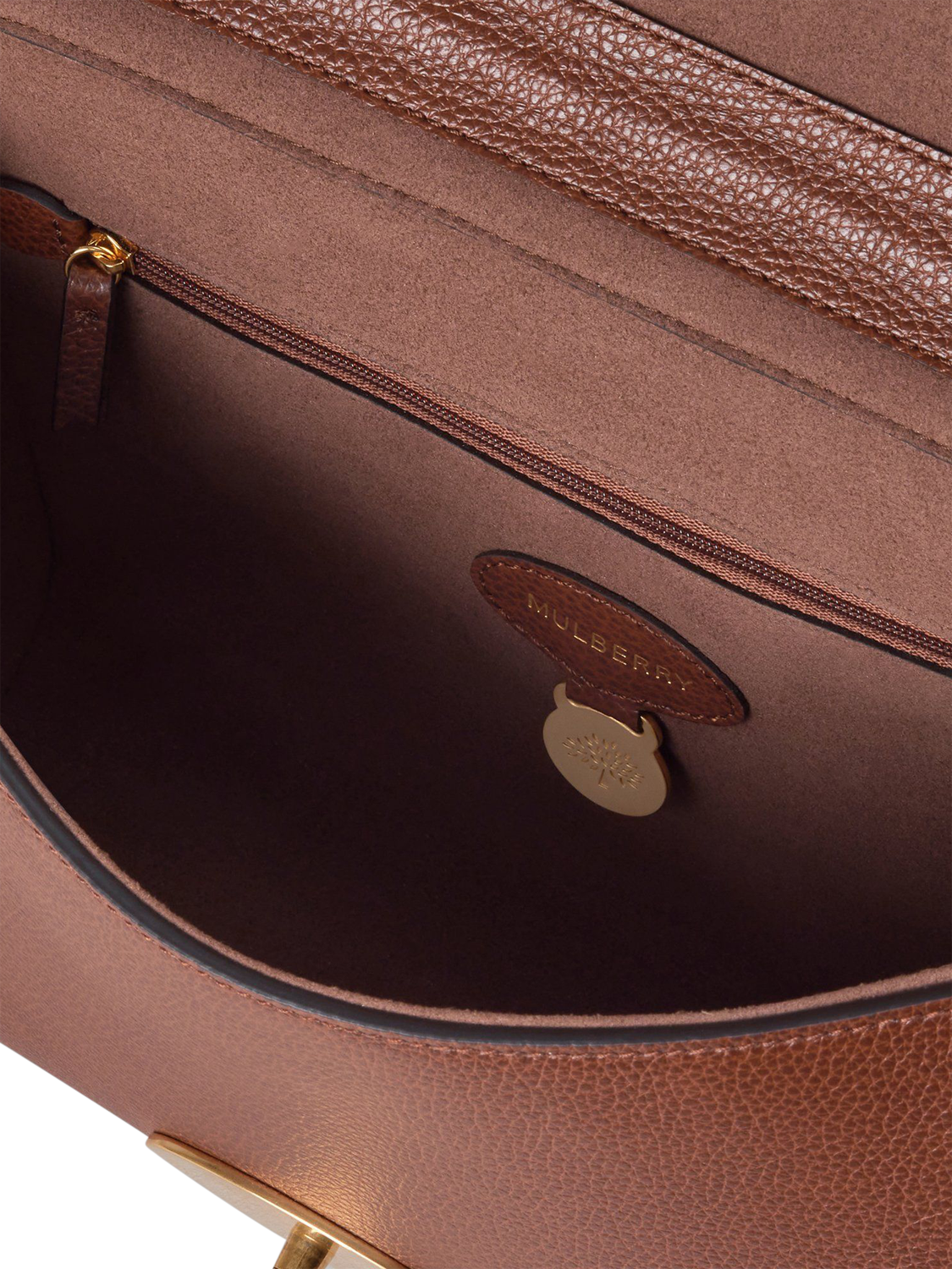 Product image 5 of 5, which shows Mulberry Medium Lily Leather Shoulder Bag, Oak