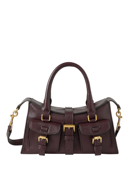 Mulberry Mini Roxanne High Shine Leather Crossbody Bag, Oxblood, Oxblood