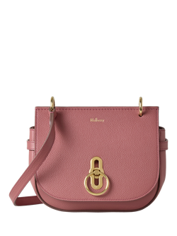 Mulberry Small Amberley Small Classic Grain Leather Satchel Bag, Pink Scrumpy, Pink Scrumpy