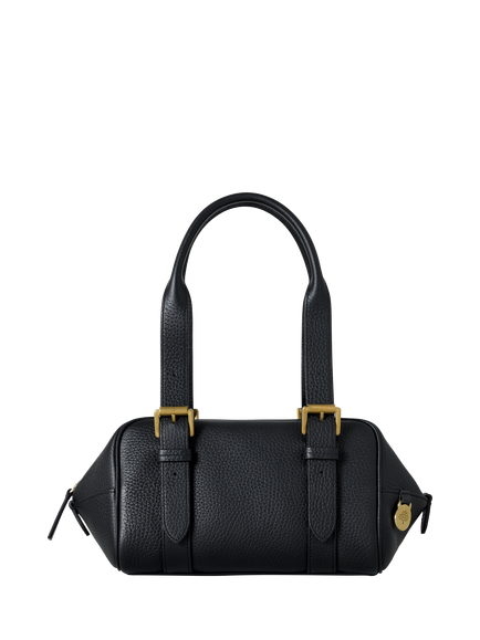 Mulberry Small Boston Heavy Grain Leather Grab Bag, Black
