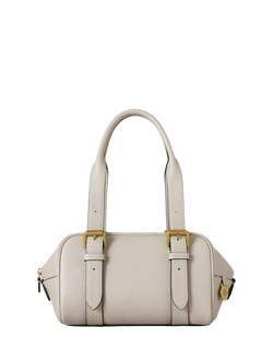 Mulberry Small Boston Heavy Grain Leather Grab Bag, Chalk