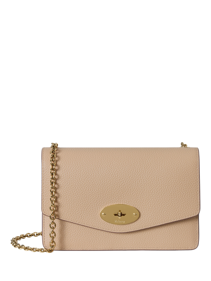 Mulberry Small Darley Small Classic Grain Leather Shoulder Bag, Crumpet