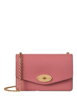 Mulberry Small Darley Small Classic Grain Leather Shoulder Bag, Pink Scrumpy