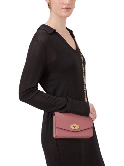 Mulberry Small Darley Small Classic Grain Leather Shoulder Bag - view 2, Pink Scrumpy