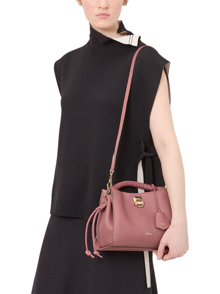 Mulberry Small Iris Heavy Grain Leather Grab Bag - view 2, Pink Scrumpy