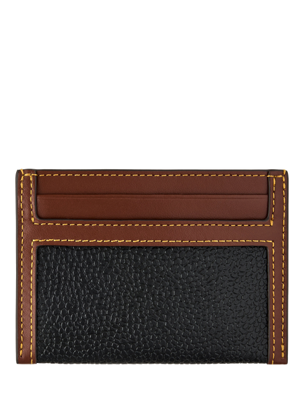 Mulberry Continental Scotchgrain Leather Credit Card Slip, Black/Cognac - view 2, Black/Cognac