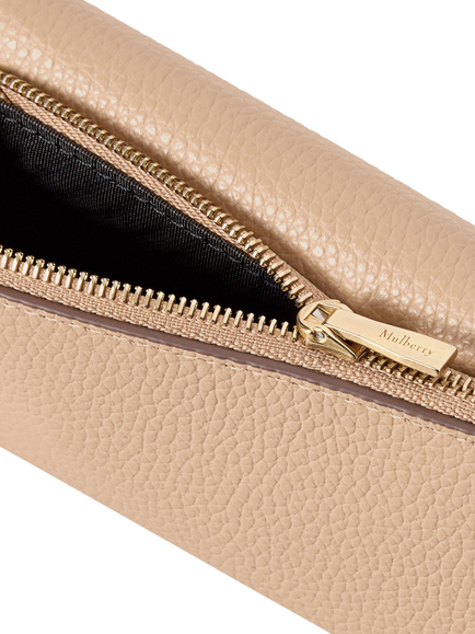 Mulberry Darley Small Classic Grain Leather Folded Multi-Card Wallet - view 2, Crumpet