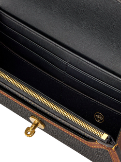 Mulberry Darley Bio-Based Scotchgrain & Leather Trim Wallet, Black/Cognac - view 2, Black/Cognac
