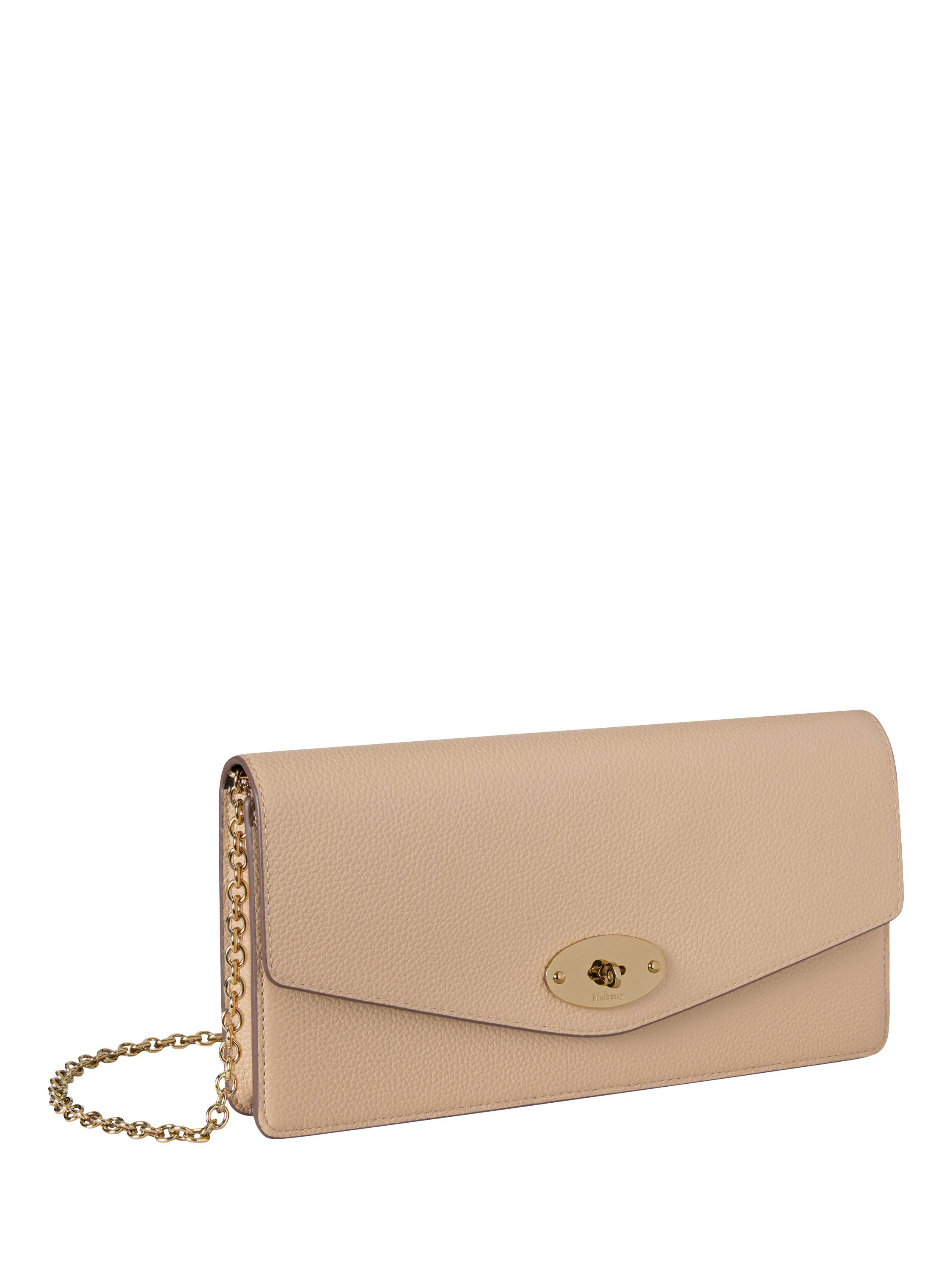 Product image 3 of 5, which shows Mulberry Darley Leather Clutch Bag, Crumpet