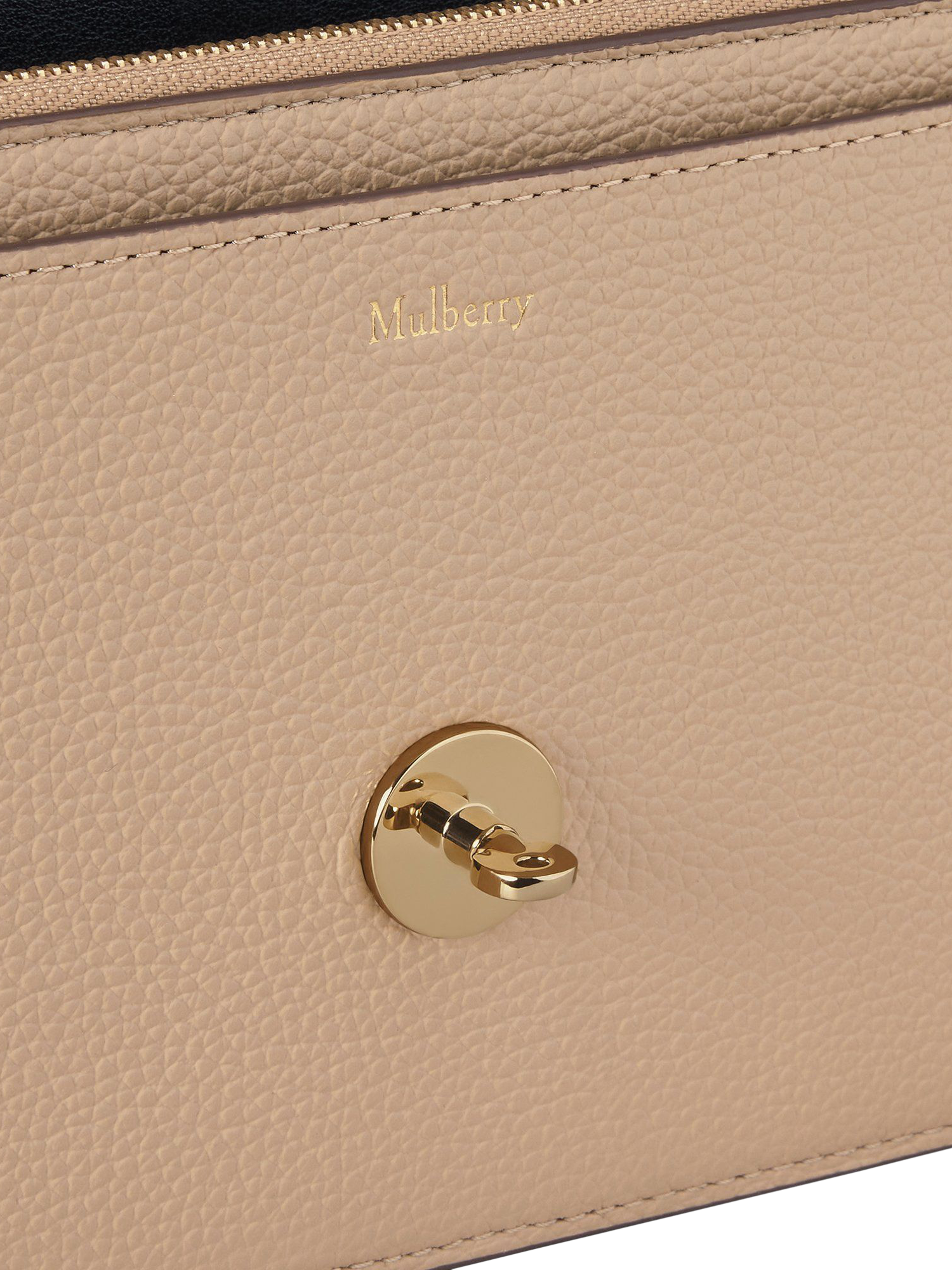 Product image 4 of 5, which shows Mulberry Darley Leather Clutch Bag, Crumpet
