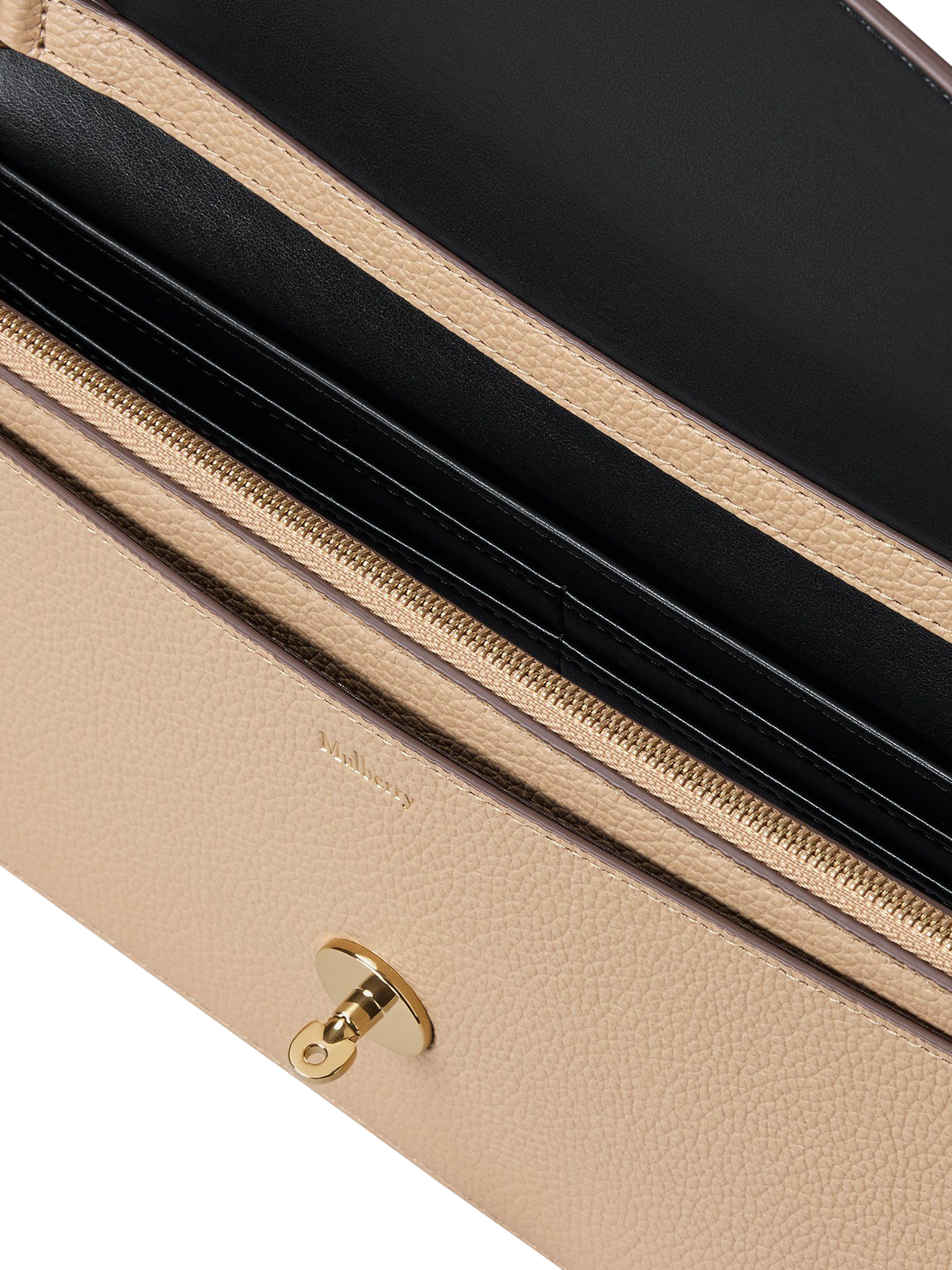 Product image 5 of 5, which shows Mulberry Darley Leather Clutch Bag, Crumpet