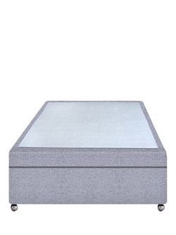 John Lewis Non-Sprung Upholstered Ottoman Storage Divan Base, Single, Herringbone Grey