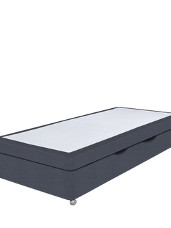 John Lewis Non-Sprung Upholstered Ottoman Storage Divan Base, Single - view 2, Herringbone Shadow