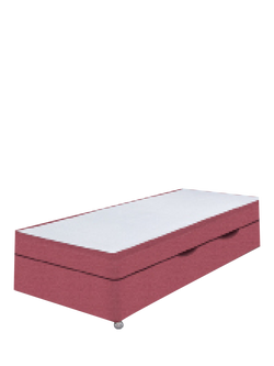 John Lewis Non-Sprung Upholstered Ottoman Storage Divan Base, Single, Herringbone Rose
