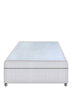 John Lewis Non-Sprung Upholstered Ottoman Storage Divan Base, Single, Brushedweave Silver