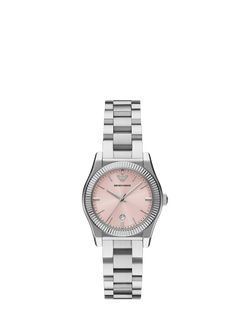 Emporio Armani AR11658 Women's Date Bracelet Strap Watch, Silver, Silver