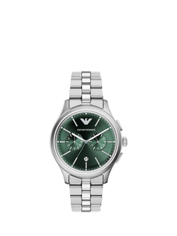 Emporio Armani AR11746 Men's Japanese Movement Bracelet Strap Watch, Silver, Silver