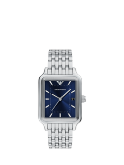 Emporio Armani AR11754 Men's Japanese Movement Bracelet Strap Watch, Silver, Silver