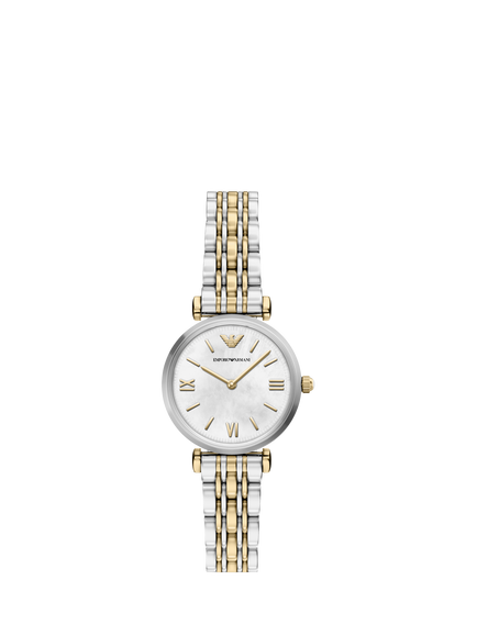 Emporio Armani's AR11769 Women's Round Bracelet Strap Watch, 2-Tone, 2-tone