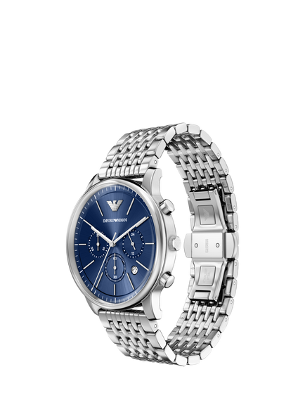 Emporio Armani AR11771 Men's Date Bracelet Strap Watch, Silver - view 2, Silver