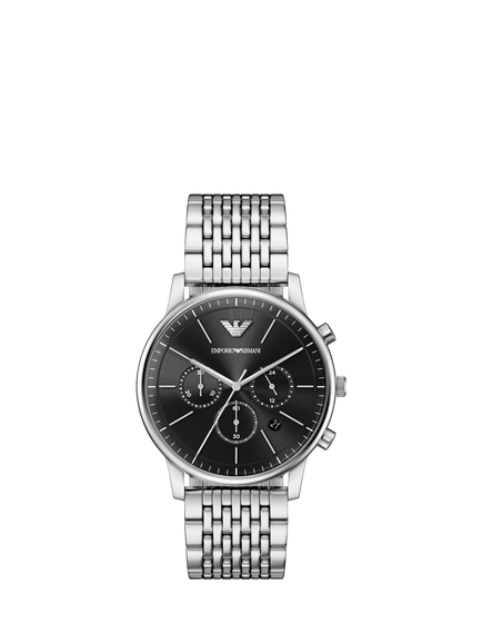 Emporio Armani AR11772 Men's Date Bracelet Strap Watch, Silver, Silver