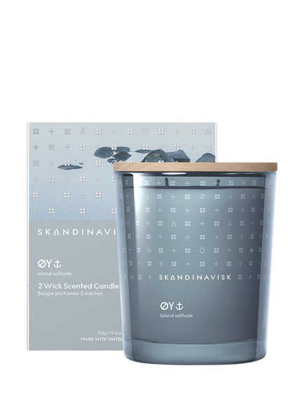 SKANDINAVISK Øy 2 Wick Scented Candle, 350g, Powder Blue