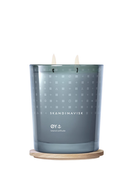 SKANDINAVISK Øy 2 Wick Scented Candle, 350g - view 2, Powder Blue