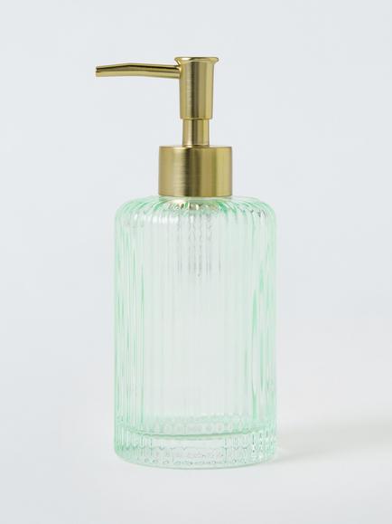 John Lewis Fluted Glass Soap Dispenser, Willow, Willow