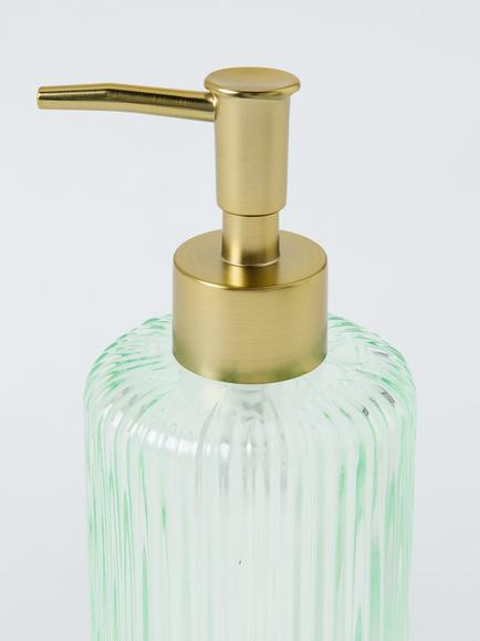 John Lewis Fluted Glass Soap Dispenser, Willow - view 2, Willow