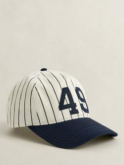 GANT Stripe Cotton Baseball Cap, Cream, Cream