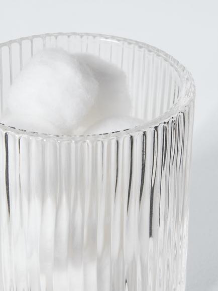 John Lewis Fluted Glass Lidded Container, Clear - view 2, Clear