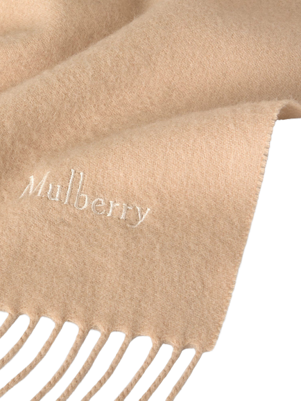 Mulberry Cashmere Scarf, Crumpet - view 2, Crumpet
