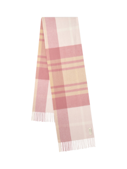 Mulberry Small Check Merino Wool Scarf, Pink Scrumpy/Crumpet - view 2, Pink Scrumpy/Crumpet