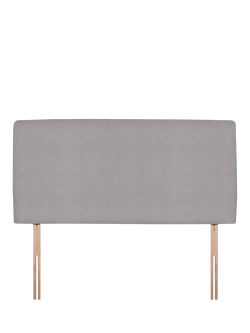 John Lewis Penny Upholstered Headboard, Double, Velveteen Pebble
