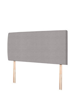 John Lewis Penny Upholstered Headboard, Double - view 2, Velveteen Pebble