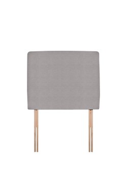 John Lewis Penny Upholstered Headboard, Single, Velveteen Pebble
